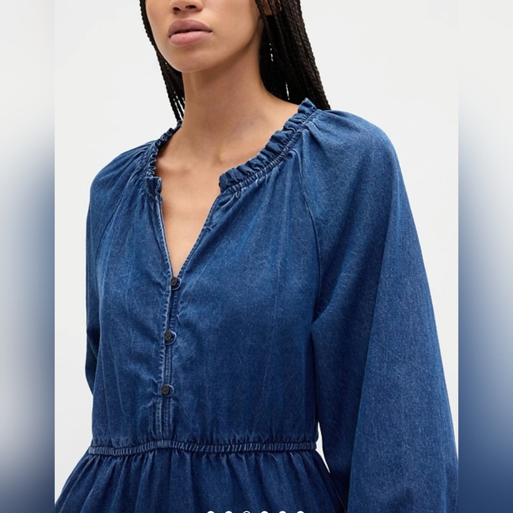 Gap Tiered Denim Midi Dress - Picture 6 of 10